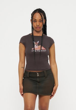 Even&Odd BAMBI TEE - Print T-shirt - chocolate torte