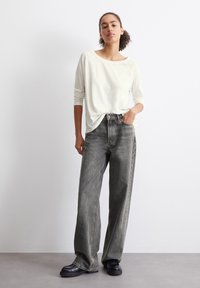 Marc O'Polo DENIM RAGLAN SLEEVES - Topper langermet - silky white