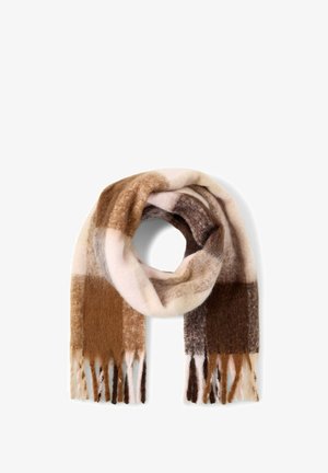TOM TAILOR, TOM TAILOR ACCESSOIRE COSY SCHAL MIT FRANSEN - Écharpe - brown big check
