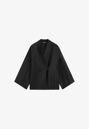 Massimo Dutti, FLOWING SHIRT WITH EMBROIDERED DETAIL 05178878 - Hemdbluse - black