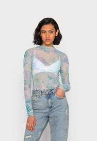 Weekday LINE PRINTED LONGSLEEVE - Camisola de manga comprida - turquoise