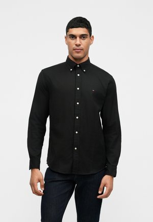 Tommy Hilfiger SOLID SHIRT - Vapaa-ajan kauluspaita - black