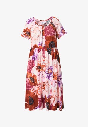 MIAMODA, MIDI A-LINIE ALLOVER PRINT CARMEN AUSSCHNITT - Robe en jersey - red