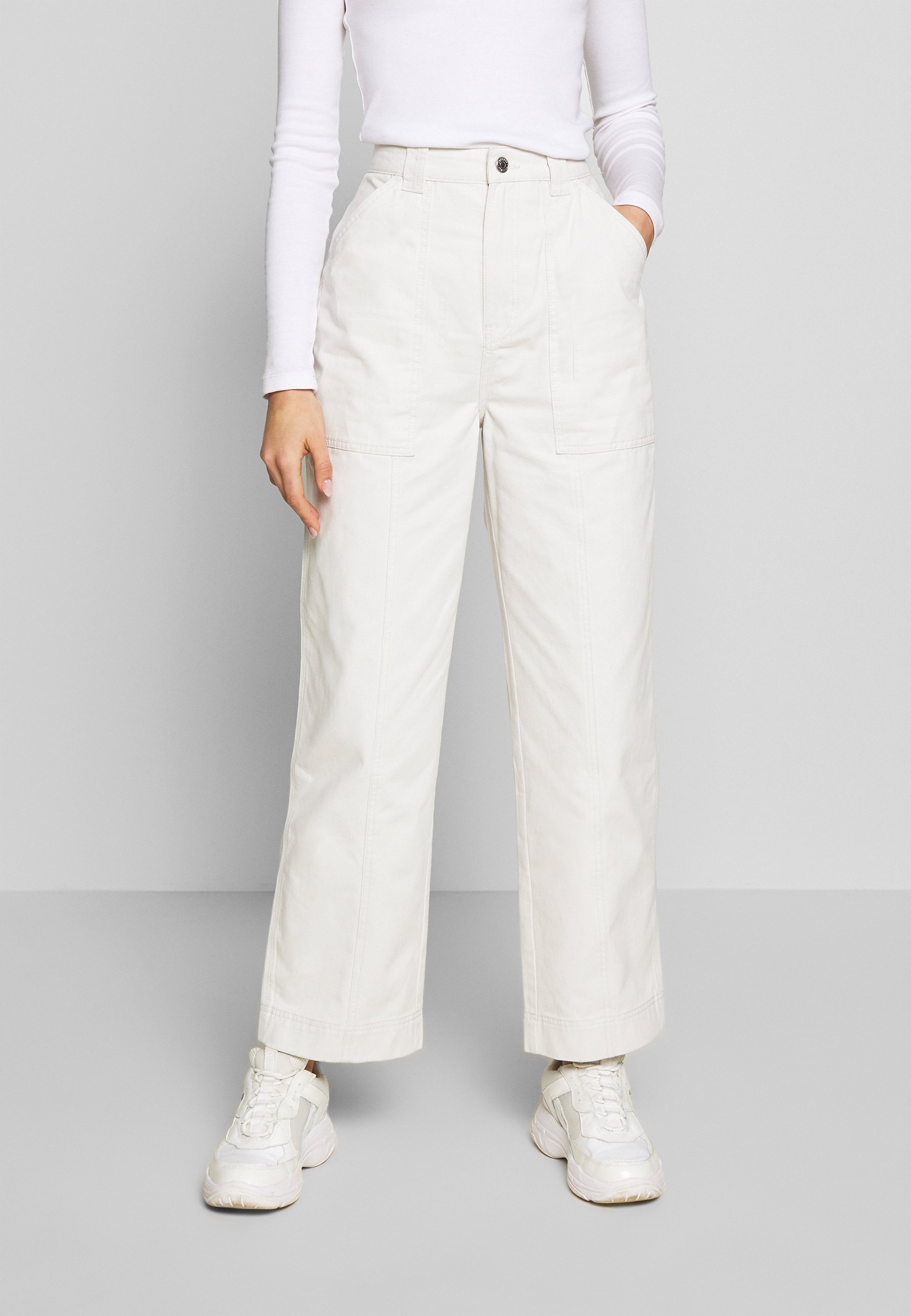 Weekday GWYNETH TROUSER Bukse light beigebeige Zalando.no Weekday GWYNETH TROUSER - Bukse - dark navy