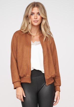 Cloud 5ive, VELOUR LOOK BLOUSON BOMBER JACKET - Blouson bomber - camel