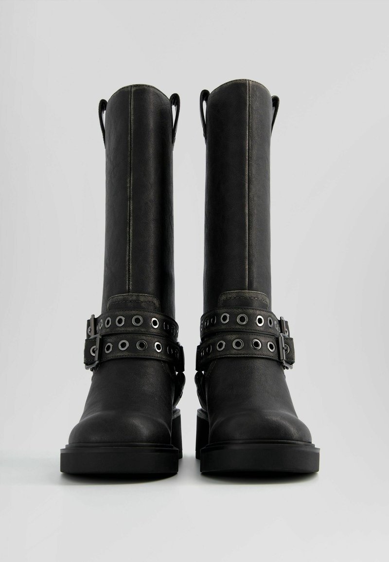 Bershka Stivali con plateau black/nero (Second hand)