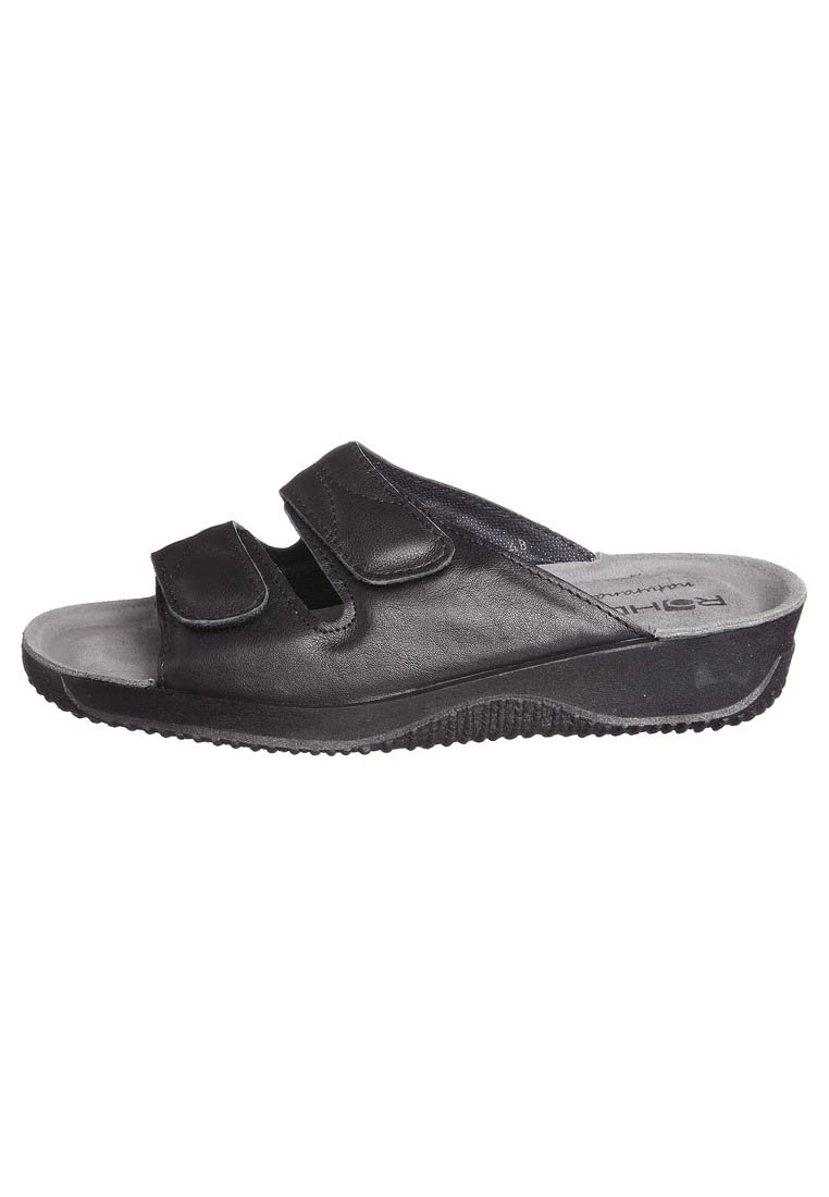 Damen Flache Pantoletten | Rohde SOFTANA Pantolette flach black/schwarz - GH95123 Damen Flache Pantoletten | Rohde SOFTANA Pantolette flach black/schwarz - GH95123