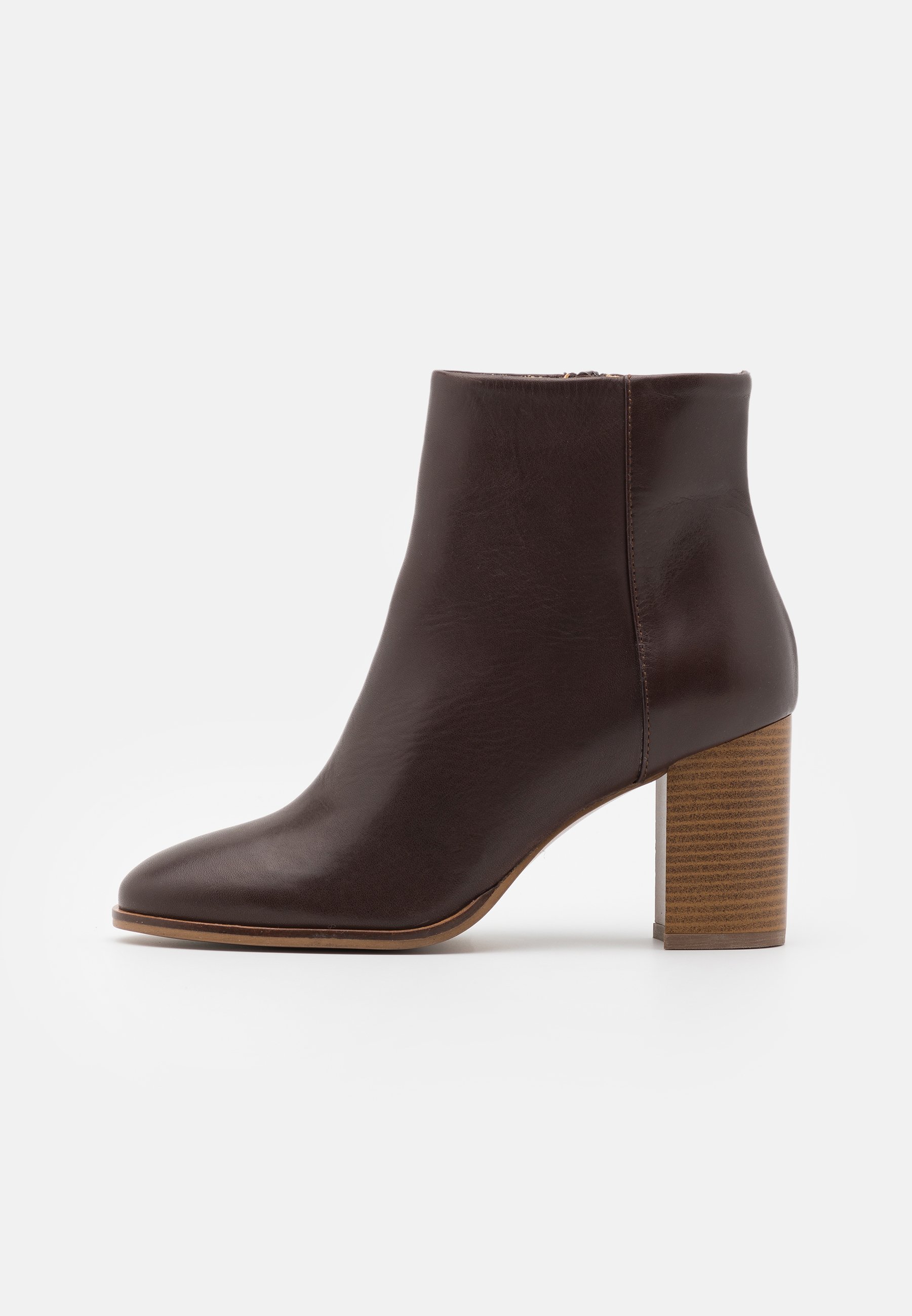 LEATHER Korte laarzen dark brown LEATHER Korte laarzen dark brown