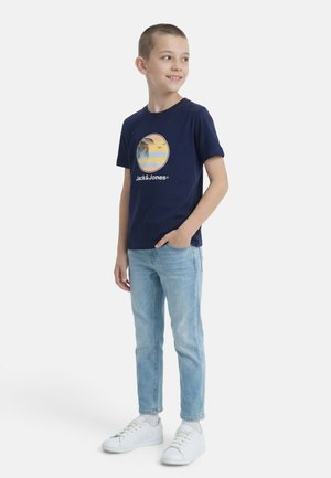 JJPERRY TEE CREW NECK - T-shirt con stampa - navy