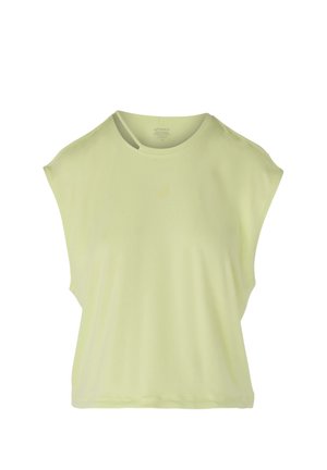 Short-sleeve, pale lime green athletic top with a relaxed fit and slightly dropped shoulders. Made from a soft, breathable fabric.