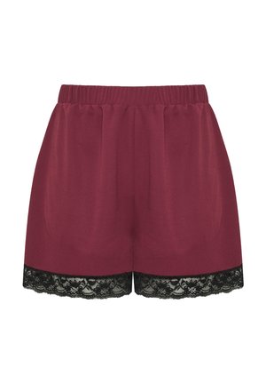 Yours Clothing, PLUS SIZE CASUAL SHORTS. - Shortsit - burgundy