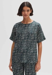 OPUS KURZARM FASPA SUNNY - T-shirt con stampa - deep teal