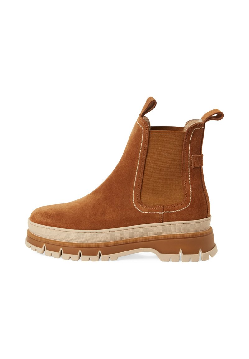 Tamaris ELEGANTE CHELSEA MIT REMOVABLE - Botines con plataforma - cognac