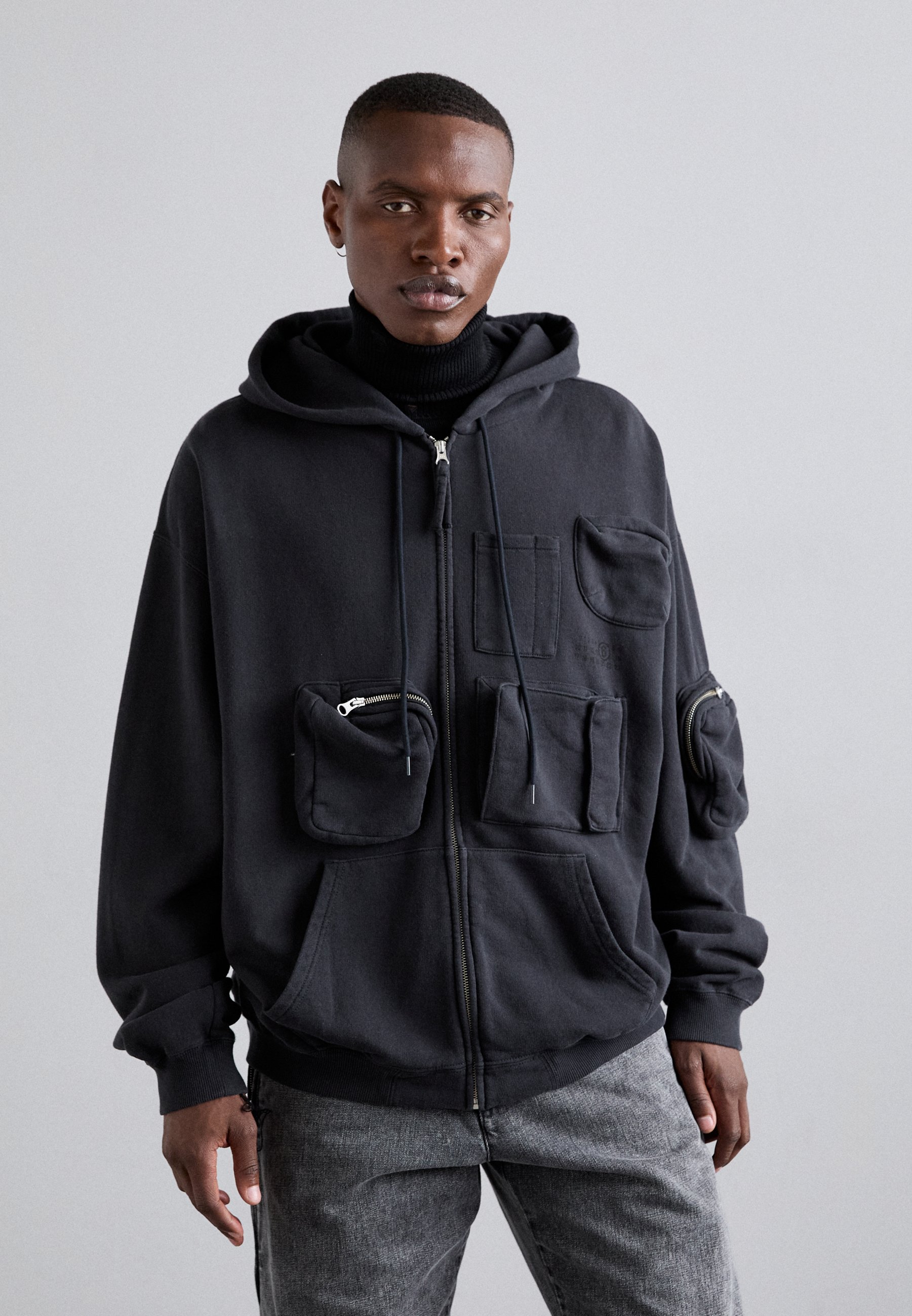 MM6 Maison Margiela Felpa con zip - washed black/nero - Zalando.it