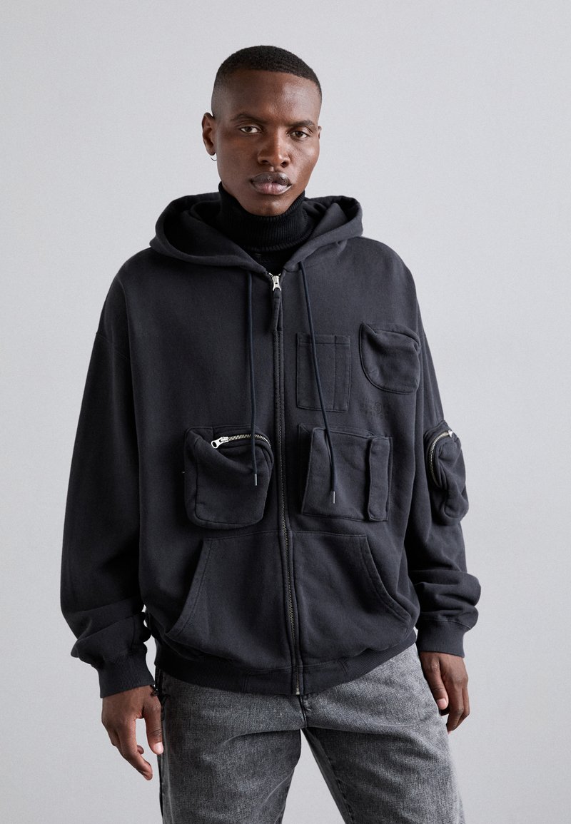MM6 Maison Margiela Sudadera con cremallera - washed black