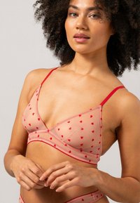 Understatement MESH TRIANGLE BRALETTE - Kaarituettomat rintaliivit - pale pink deep red