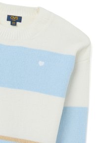 OVS STRIPED CREW NECK - Strickpullover - white/light blue