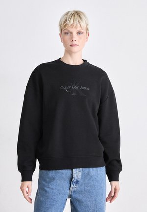 GLOSSY MONOLOGO REGULAR CREWNECK - Sweatshirt - black