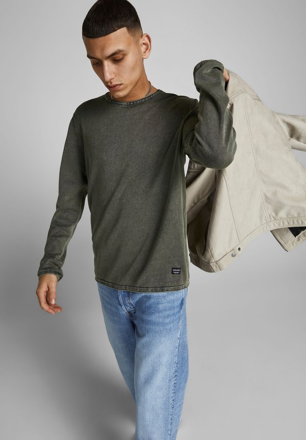JJELEO CREW NECK - Jumper - dusty olive2