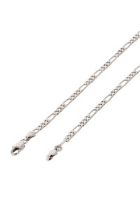 Náhrdelník ze stříbrného tónu s propletenými články, vybavený uzávěrem na lososí sponu a hladkým, lesklým povrchem.