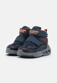 Skechers EXPOSED SIDEWALL LIGHTS - Vysoké tenisky - navy/black/orange