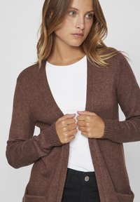 VILA VIRIL OPEN NOOS - Cardigan - shaved chocolate