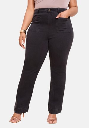 Friends Like These PLUS SIZE FIT - HIGH WAIST POCKET  - Džíny Slim Fit - black
