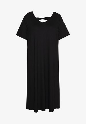 DRESS WITH KNOT DETAILS IN THE BACK - Jersey dress - black