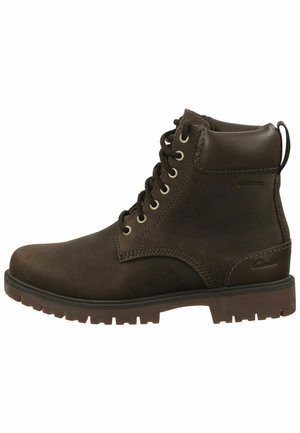 Schnürstiefelette - dark brown lea