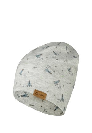 Sterntaler, BEANIE MIT RAKETEN, ZWEI TRAGEVARIANTEN - Beanie - silber