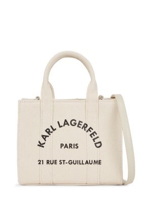 KARL LAGERFELD SQUARE MINI TOTE - Handbag - beige