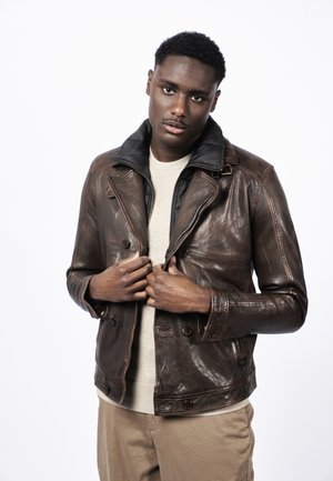 RURIK - Lederjacke - choco brown
