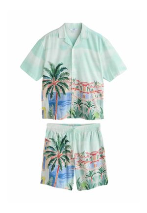 Next, REGULAR FIT - JACQUARD PATTERN SHORT SLEEVE CO-ORD PYJAMAS SET - Pigiama - blue