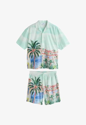 Next, REGULAR FIT - JACQUARD PATTERN SHORT SLEEVE CO-ORD PYJAMAS SET - Set lenjerie de noapte - blue