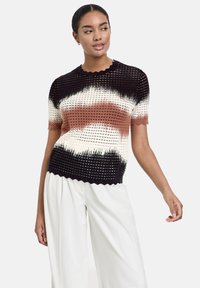 Taifun Print T-shirt - schwarz gemustert