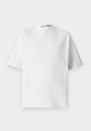 Roberto Cavalli INTARSIA ZEBRA COOL FIT TEE - Trükipildiga T-särk - white
