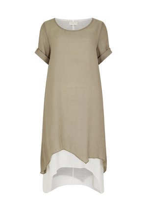 Apricot, APRICOT SHIMMER TURN UP SLEEVE DRESS - Vestito casual - brown