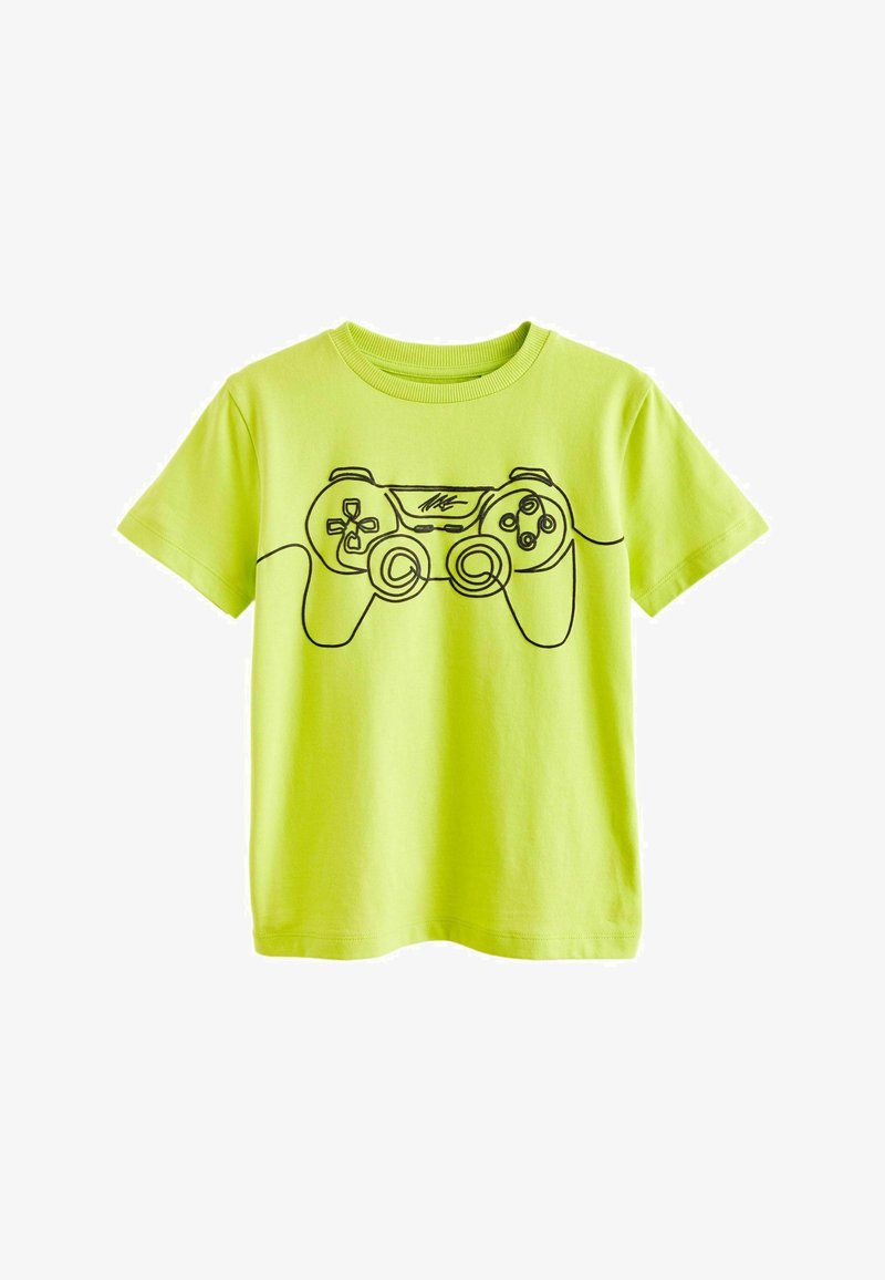 Next SHORT SLEEVE GRAPHIC REGULAR FIT - T-shirt imprimé - lime green controller