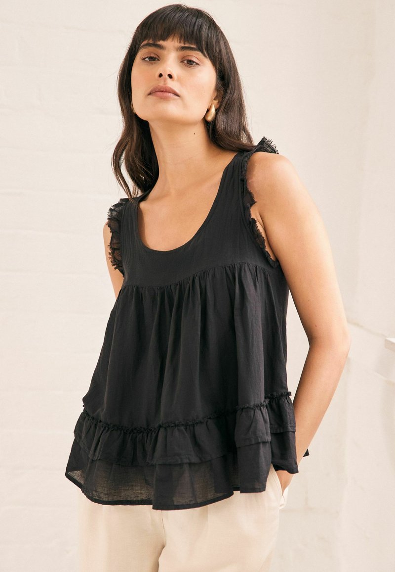 Next SLEEVELESS RAW HEM SCOOP NEC - Pusero - black