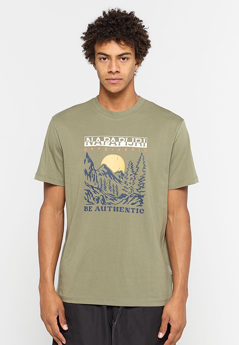 Napapijri T-shirt print groen Napapijri T-shirt print groen