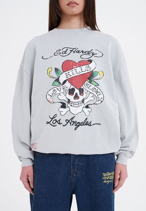 Ed Hardy LOVE KILL SLOWLY CREW NECK  - Felpa - grey