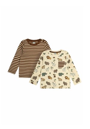 SAFARI ANIMALS PRINT & STRIPE 2 PACK REGULAR FIT - Långärmad tröja - natural