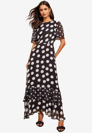 Friends Like These SHORT SLEEVE TIERED - Rochie maxi - black white