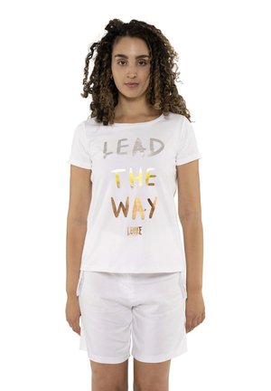 LEONE 1947, WOMAN SHOR SLEEVES CHIC - T-shirt imprimé - optic white