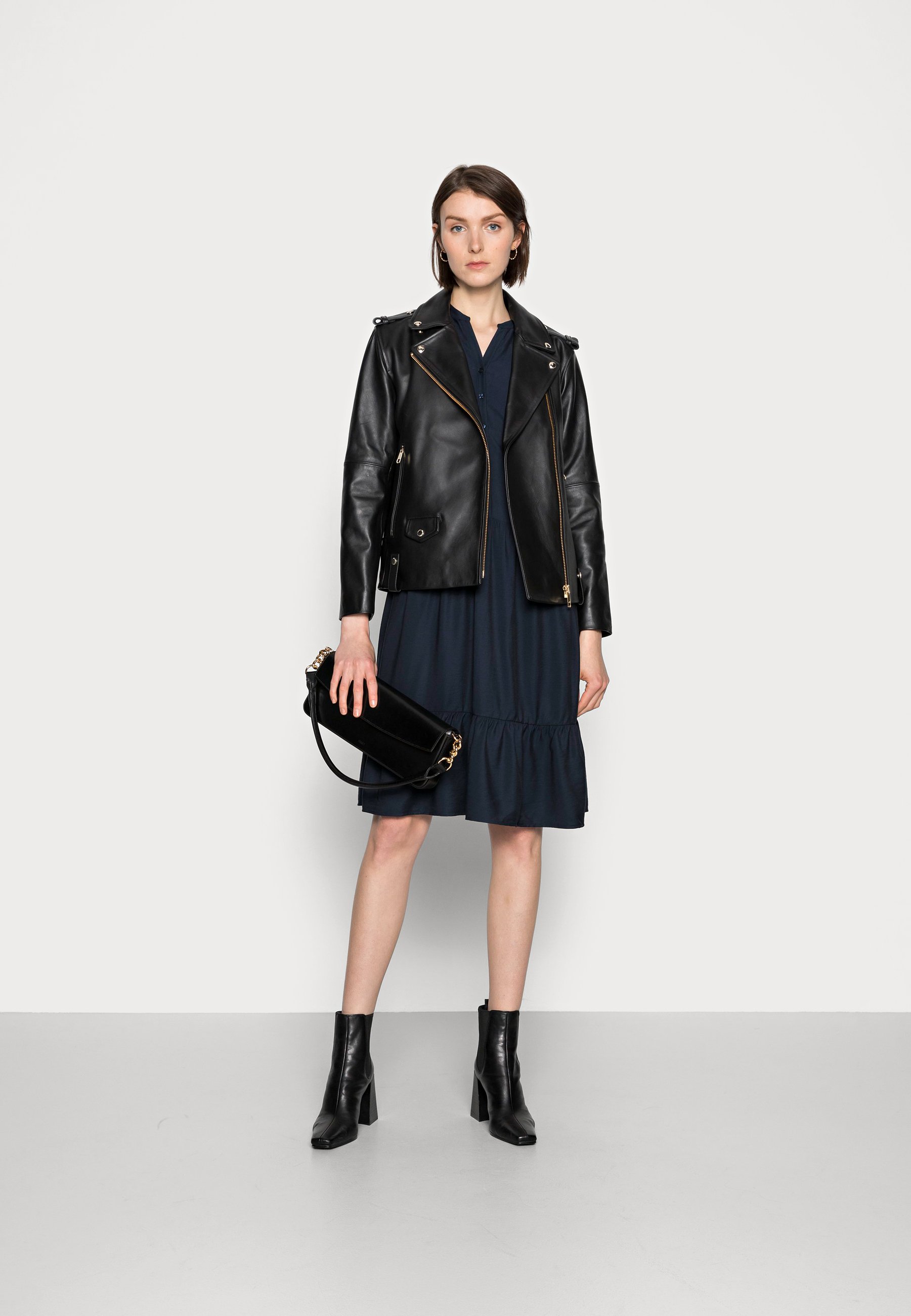 oversized biker lederjacke