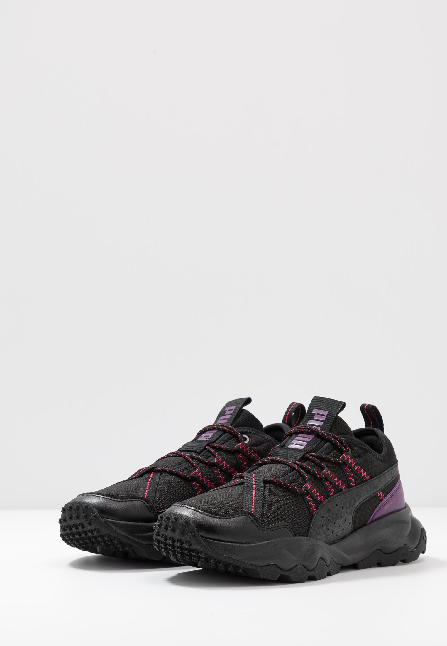 puma suede black purple