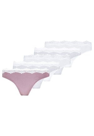 CANDY 5 PACK THONG - COTTON/ LACE - Tanga - grey/pink/white