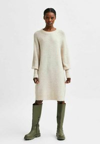 Selected Femme SLFLULU DRESS O NECK - Obleka/pulover - birch