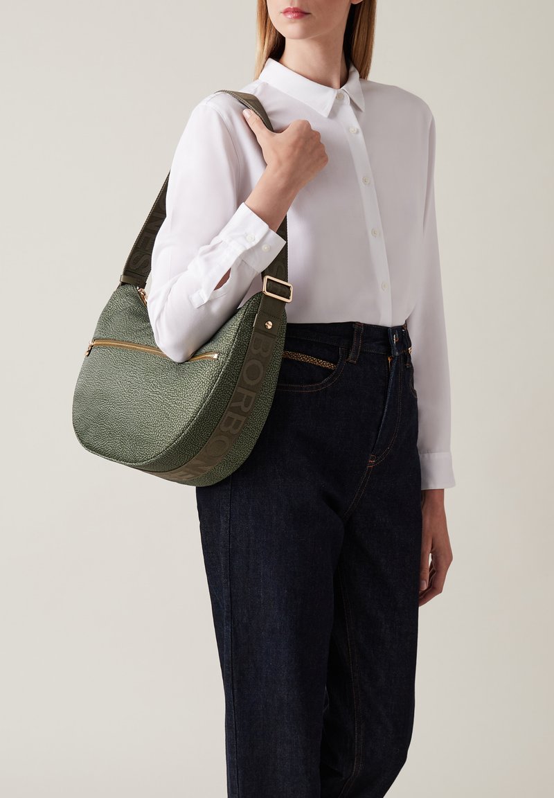 Borbonese LUNA MIDDLE CON ZIP - Sac bandoulière - military green