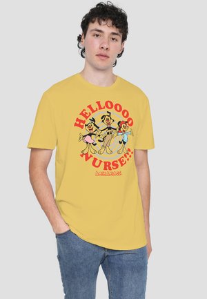 Cotton Soul, ANIMANIACS/HELLO NURSE - Print T-shirt - mottled light yellow